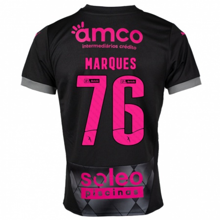 Kandiny Niño Camiseta Tomás Marques #76 Negro Rosa 2ª Equipación 2024/25 La Camisa Chile