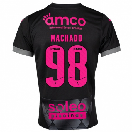 Kandiny Niño Camiseta Gonçalo Machado #98 Negro Rosa 2ª Equipación 2024/25 La Camisa Chile