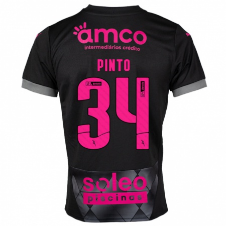 Kandiny Niño Camiseta Ana Pinto #34 Negro Rosa 2ª Equipación 2024/25 La Camisa Chile