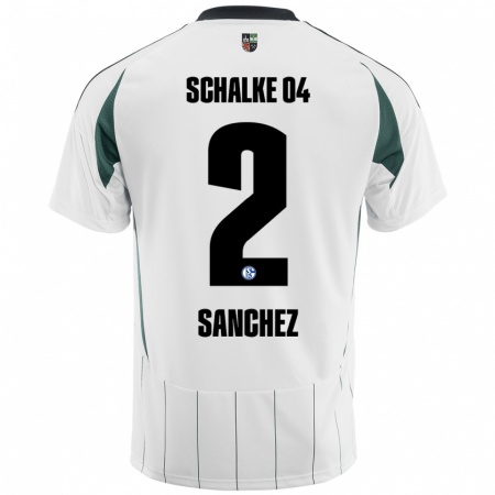 Kandiny Niño Camiseta Felipe Sánchez #2 Blanco Verde 2ª Equipación 2024/25 La Camisa Chile