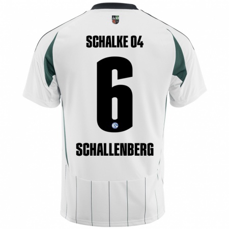 Kandiny Niño Camiseta Ron Schallenberg #6 Blanco Verde 2ª Equipación 2024/25 La Camisa Chile