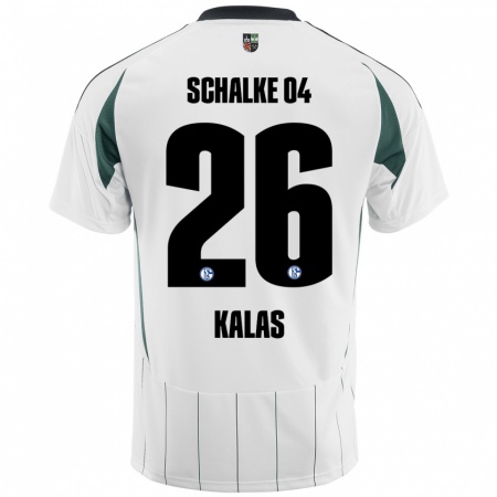 Kandiny Niño Camiseta Tomas Kalas #26 Blanco Verde 2ª Equipación 2024/25 La Camisa Chile