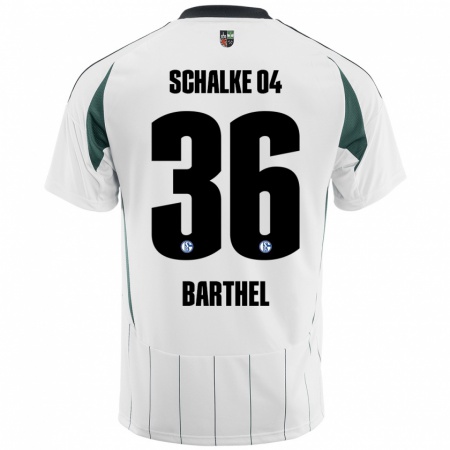 Kandiny Niño Camiseta Niklas Barthel #36 Blanco Verde 2ª Equipación 2024/25 La Camisa Chile