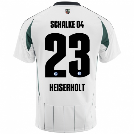 Kandiny Niño Camiseta Finn Heiserholt #23 Blanco Verde 2ª Equipación 2024/25 La Camisa Chile