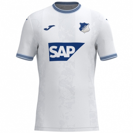 Kandiny Niño Camiseta Marcello Maier #0 Blanco Azul 2ª Equipación 2024/25 La Camisa Chile