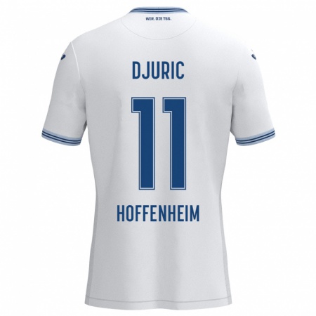 Kandiny Niño Camiseta Luka Djuric #11 Blanco Azul 2ª Equipación 2024/25 La Camisa Chile