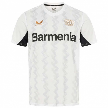 Kandiny Niño Camiseta Alejandro Grimaldo #20 Blanco Negro 2ª Equipación 2024/25 La Camisa Chile