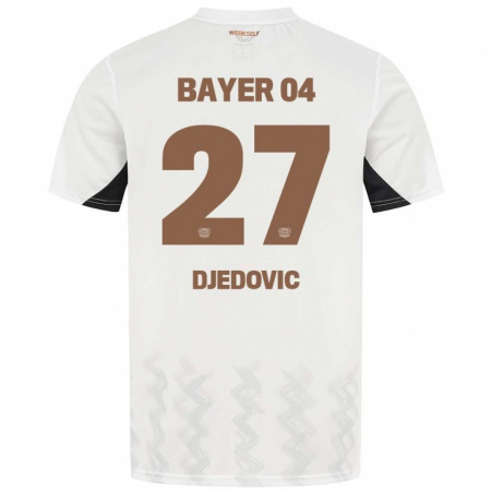 Kandiny Niño Camiseta Seldin Djedovic #27 Blanco Negro 2ª Equipación 2024/25 La Camisa Chile