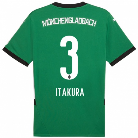 Kandiny Niño Camiseta Ko Itakura #3 Verde Blanco 2ª Equipación 2024/25 La Camisa Chile