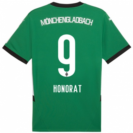 Kandiny Niño Camiseta Franck Honorat #9 Verde Blanco 2ª Equipación 2024/25 La Camisa Chile