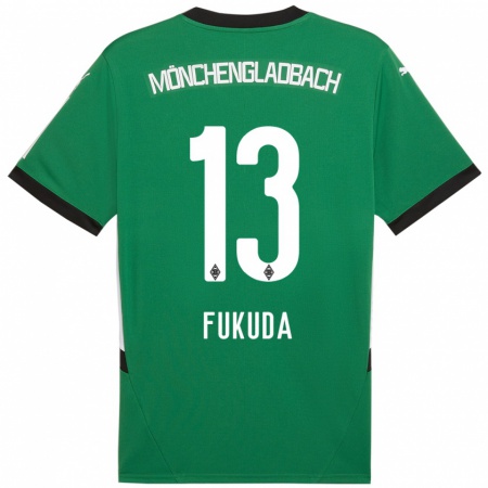 Kandiny Niño Camiseta Shio Fukuda #13 Verde Blanco 2ª Equipación 2024/25 La Camisa Chile