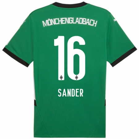 Kandiny Niño Camiseta Philipp Sander #16 Verde Blanco 2ª Equipación 2024/25 La Camisa Chile