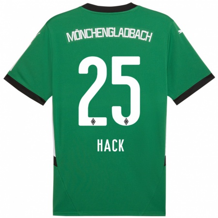 Kandiny Niño Camiseta Robin Hack #25 Verde Blanco 2ª Equipación 2024/25 La Camisa Chile