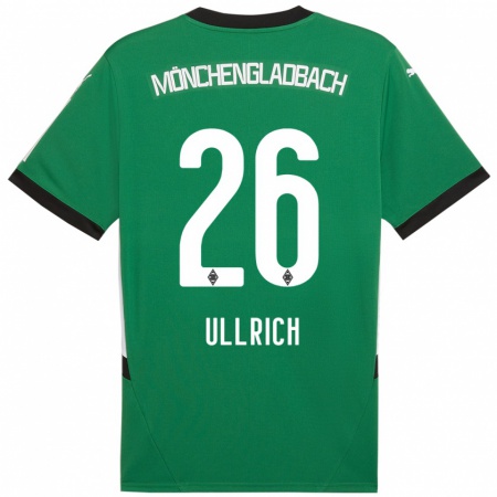 Kandiny Niño Camiseta Lukas Ullrich #26 Verde Blanco 2ª Equipación 2024/25 La Camisa Chile