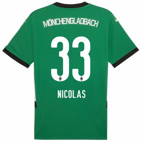 Kandiny Niño Camiseta Moritz Nicolas #33 Verde Blanco 2ª Equipación 2024/25 La Camisa Chile