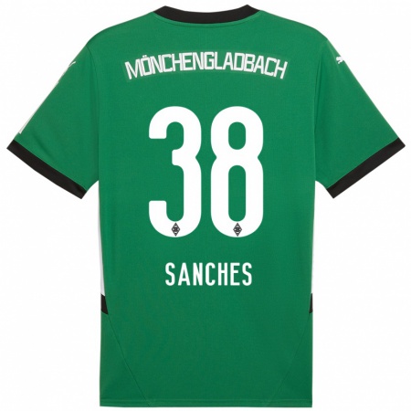 Kandiny Niño Camiseta Yvandro Borges Sanches #38 Verde Blanco 2ª Equipación 2024/25 La Camisa Chile