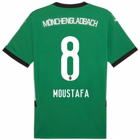 Kandiny Niño Camiseta Moustafa Moustafa #8 Verde Blanco 2ª Equipación 2024/25 La Camisa Chile