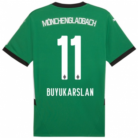 Kandiny Niño Camiseta Oguzcan Büyükarslan #11 Verde Blanco 2ª Equipación 2024/25 La Camisa Chile