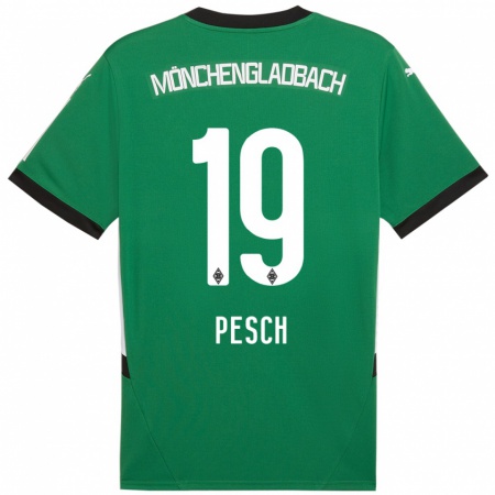 Kandiny Niño Camiseta Noah Pesch #19 Verde Blanco 2ª Equipación 2024/25 La Camisa Chile