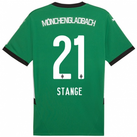 Kandiny Niño Camiseta Veit Stange #21 Verde Blanco 2ª Equipación 2024/25 La Camisa Chile