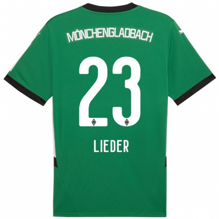 Kandiny Niño Camiseta Michel Lieder #23 Verde Blanco 2ª Equipación 2024/25 La Camisa Chile