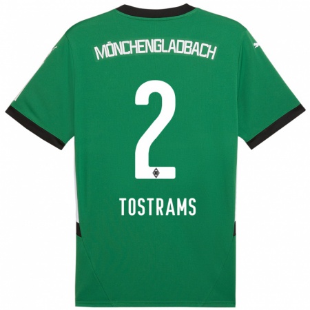 Kandiny Niño Camiseta Eva Tostrams #2 Verde Blanco 2ª Equipación 2024/25 La Camisa Chile