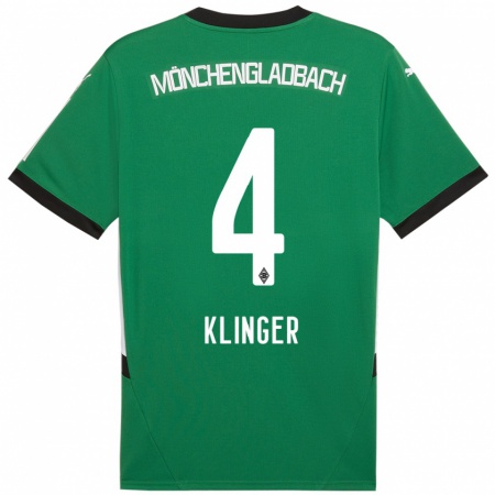 Kandiny Niño Camiseta Nina Klinger #4 Verde Blanco 2ª Equipación 2024/25 La Camisa Chile