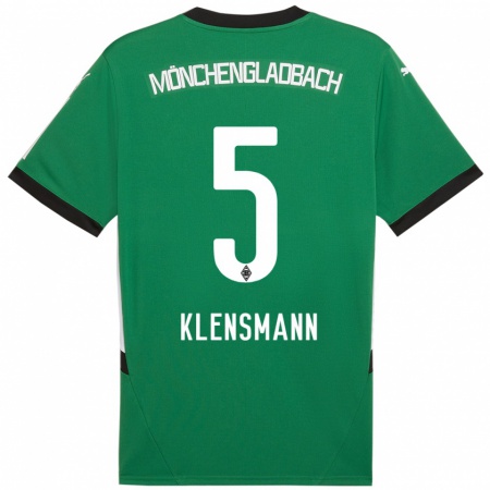 Kandiny Niño Camiseta Paula Klensmann #5 Verde Blanco 2ª Equipación 2024/25 La Camisa Chile