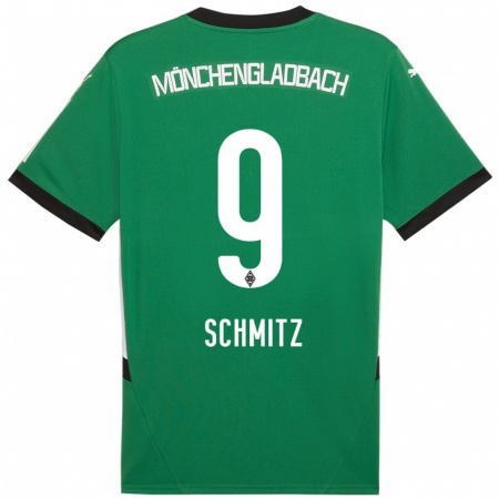 Kandiny Niño Camiseta Sarah Schmitz #9 Verde Blanco 2ª Equipación 2024/25 La Camisa Chile