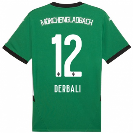 Kandiny Niño Camiseta Louisa Derbali #12 Verde Blanco 2ª Equipación 2024/25 La Camisa Chile