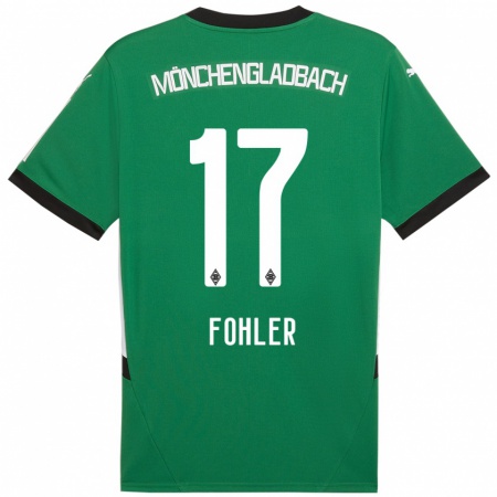 Kandiny Niño Camiseta Selma Fohler #17 Verde Blanco 2ª Equipación 2024/25 La Camisa Chile