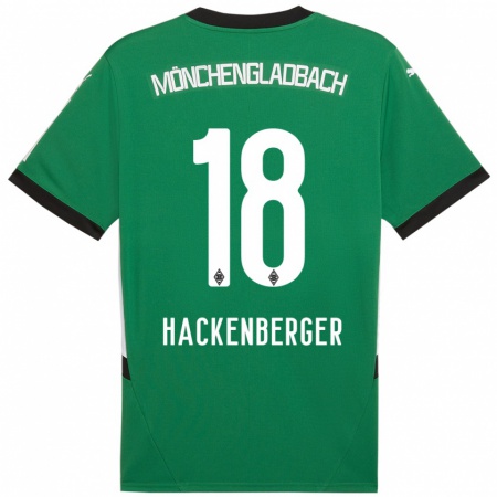 Kandiny Niño Camiseta Jessica Hackenberger #18 Verde Blanco 2ª Equipación 2024/25 La Camisa Chile