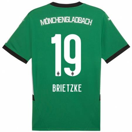 Kandiny Niño Camiseta Yvonne Brietzke #19 Verde Blanco 2ª Equipación 2024/25 La Camisa Chile