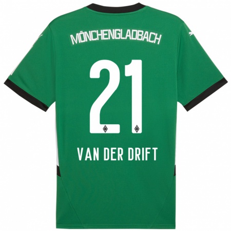 Kandiny Niño Camiseta Suus Van Der Drift #21 Verde Blanco 2ª Equipación 2024/25 La Camisa Chile