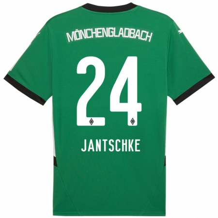 Kandiny Niño Camiseta Tony Jantschke #24 Verde Blanco 2ª Equipación 2024/25 La Camisa Chile