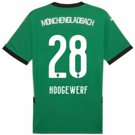 Kandiny Niño Camiseta Dillon Hoogewerf #28 Verde Blanco 2ª Equipación 2024/25 La Camisa Chile