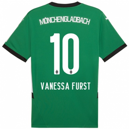 Kandiny Niño Camiseta Vanessa Fürst #10 Verde Blanco 2ª Equipación 2024/25 La Camisa Chile