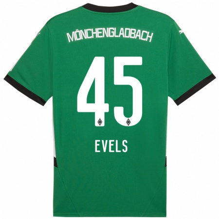 Kandiny Niño Camiseta Emily Evels #45 Verde Blanco 2ª Equipación 2024/25 La Camisa Chile