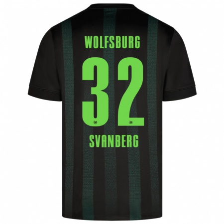 Kandiny Niño Camiseta Mattias Svanberg #32 Verde Oscuro 2ª Equipación 2024/25 La Camisa Chile