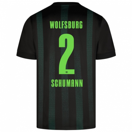 Kandiny Niño Camiseta Anton Schumann #2 Verde Oscuro 2ª Equipación 2024/25 La Camisa Chile