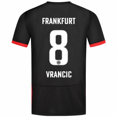 Kandiny Niño Camiseta Mario Vrancic #8 Negro 2ª Equipación 2024/25 La Camisa Chile