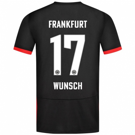 Kandiny Niño Camiseta Paul Wünsch #17 Negro 2ª Equipación 2024/25 La Camisa Chile