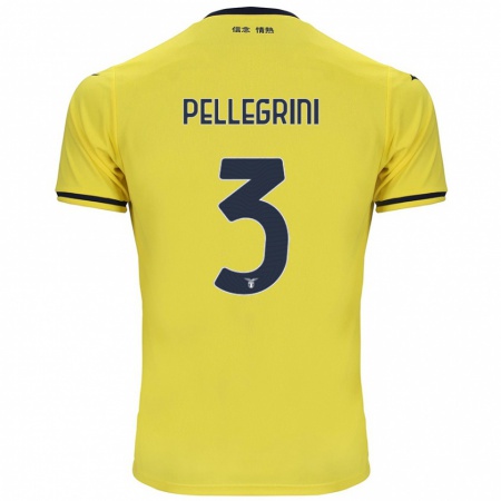 Kandiny Niño Camiseta Luca Pellegrini #3 Amarillo 2ª Equipación 2024/25 La Camisa Chile