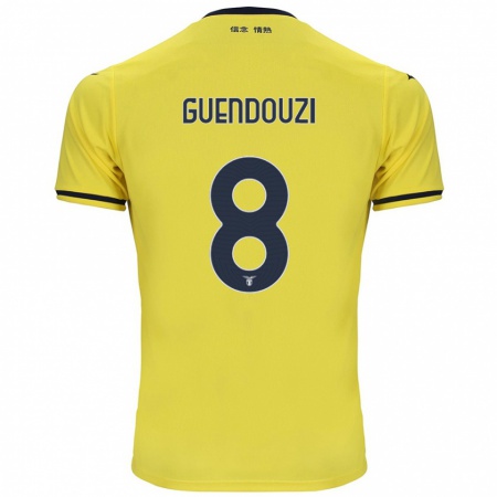 Kandiny Niño Camiseta Mattéo Guendouzi #8 Amarillo 2ª Equipación 2024/25 La Camisa Chile