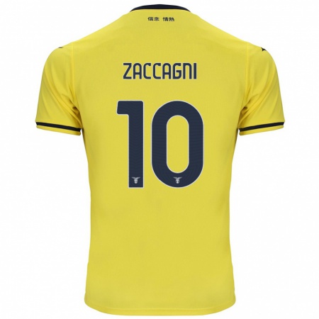 Kandiny Niño Camiseta Mattia Zaccagni #10 Amarillo 2ª Equipación 2024/25 La Camisa Chile