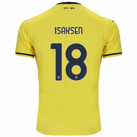 Kandiny Niño Camiseta Gustav Isaksen #18 Amarillo 2ª Equipación 2024/25 La Camisa Chile