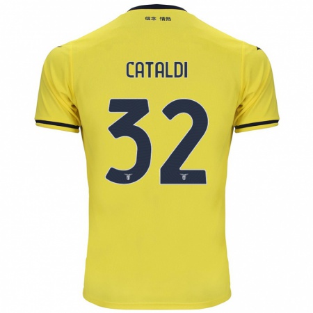 Kandiny Niño Camiseta Danilo Cataldi #32 Amarillo 2ª Equipación 2024/25 La Camisa Chile