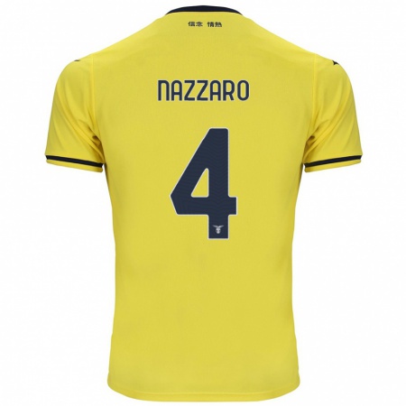 Kandiny Niño Camiseta Marco Nazzaro #4 Amarillo 2ª Equipación 2024/25 La Camisa Chile