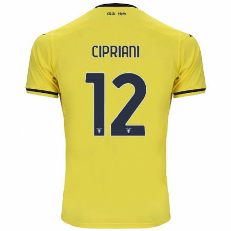 Kandiny Niño Camiseta Alessio Cipriani #12 Amarillo 2ª Equipación 2024/25 La Camisa Chile