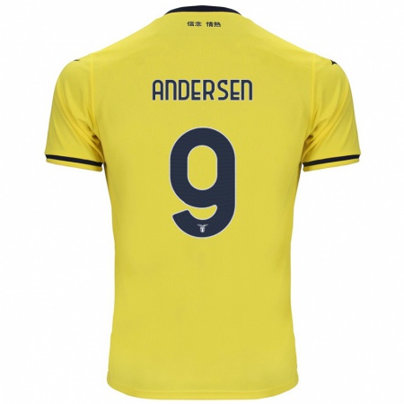 Kandiny Niño Camiseta Signe Holt Andersen #9 Amarillo 2ª Equipación 2024/25 La Camisa Chile